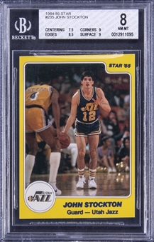 1984-85 Star #235 John Stockton Rookie Card – BGS NM-MT 8